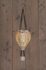 Solar-Heißluftballon mit Flammeneffekt 10 LED - Sand 38 cm