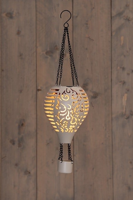 Ballon solaire effet flamme 10 LED - Sable 38 cm