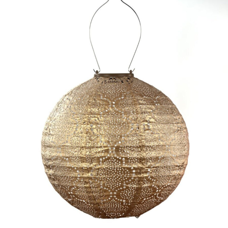 Lanterne solaire ronde - Bazaar Or - 30 cm