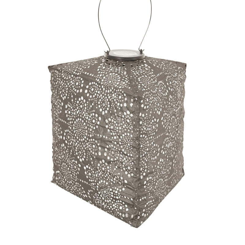 Lanterne Solaire Triangle - Fiore Taupe - 28 cm