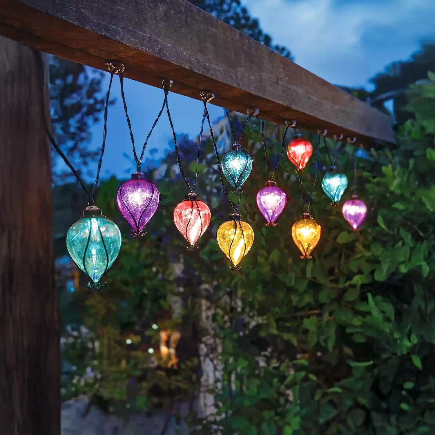 Solar Lichterkette Luftballons Regenbogen